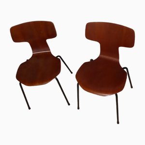 Sedie Mod. 3300 1a edizione di Arne Jacobsen per Fritz Hansen, 1955, set di 4