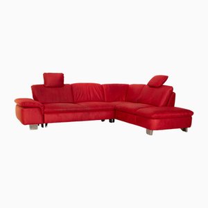 Red Fabric Corner Sofa