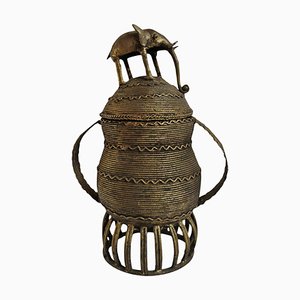 Vaso in bronzo Ashanti del Ghana dell'inizio del XX secolo