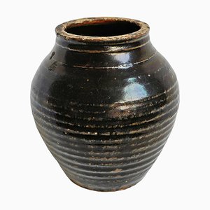 Maceta vintage de cerámica Black Village