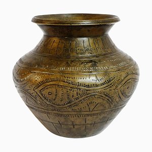 Vintage Nepal Ritual Vase aus Bronze