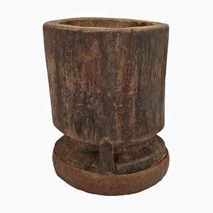 Indian Wood Pestle Pot, 1920s