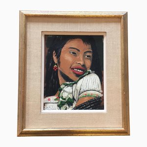 D.W. Ross, Latin America Girl Portrait, 1960s, Framed