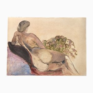 Desnudo femenino, años 60, pintura sobre lienzo