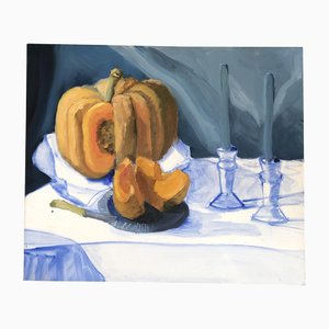 Still Life with Pumpkin, 1970s, Painting on Canvas