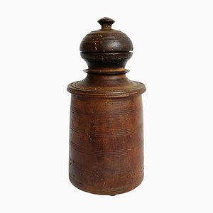 Vintage Nepal Wood Food Jar