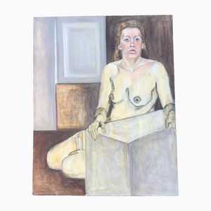 Desnudo femenino, años 70, pintura sobre lienzo