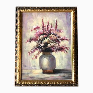 Floral Still Life, 1960s, Painting on Canvas, Framed