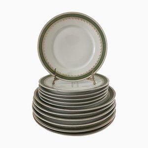 Vintage German Greek Key Rimmed Luncheon and Salad Plates by C. Tielsch Altwasser, Set of 6