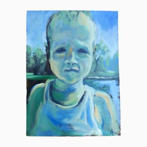 Mark Pullen, Baby Portrait, 2000s, Oil Painting