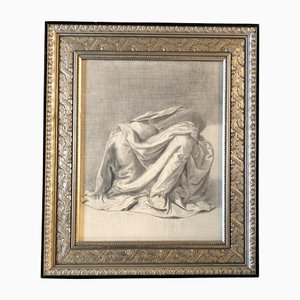 After Leonardo Da Vinci, Classical Drapery Study, 1950s, Charcoal on Paper