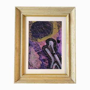 Abstract Composition, 1970s, Paint on Paper, Framed