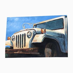 Alissa Ayers, Jeep, 1990er, Gemälde auf Leinwand