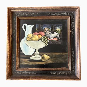 Still Life with Fruit & Female Nude, 1960s, Painting, Framed