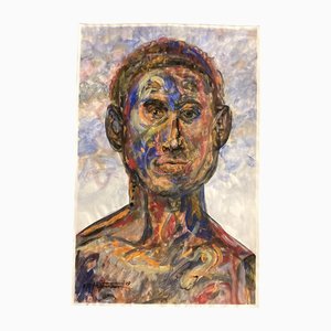 EJ Hartmann, Abstraktes Portrait, 2000er, Farbe auf Papier