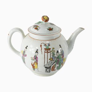 English Worcester Dr. Wall Porcelain Chinoiserie Teapot