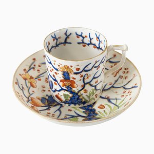 English Royal Crown Derby Tree of Life Teacup and Saucer, Set of 2