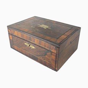 Englische Palisander & Mahagoni Furnier Box