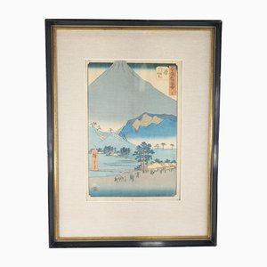 Utagawa Hiroshige, Scena giapponese, Xilografia, 1800, Incorniciato