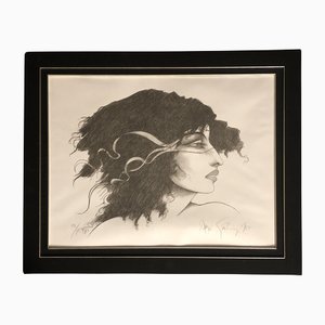 Ramon Santiago, Girl with Ribbons, 1980s, Lithograph