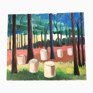 Conrad, Abstract Forest, años 90, Pintura sobre lienzo