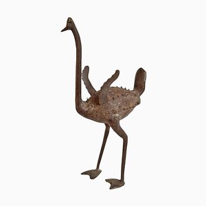 Vintage Bronze Benin Ostrich