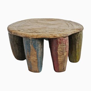 Vintage Nupe Low Wooden Stool