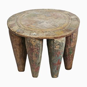 Tabouret Nupe Vintage en Bois