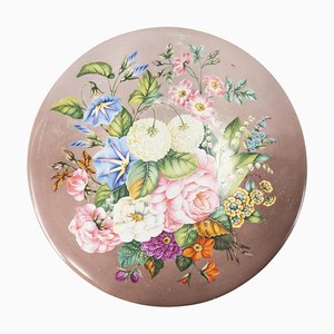 Französische Porzellantafel mit Blumenmuster