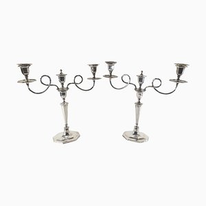 English Georgian Sterling Silver Candlesticks, 1793, Set of 2