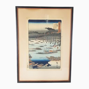 Utagawa Hiroshige II, Scena giapponese, Xilografia, XIX secolo