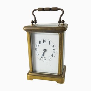 French Bronze Miniature Carriage Clock by Couai