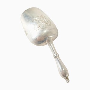 19th Century Russian Imperial 84 Silver Tea Caddy Spoon with Monogram