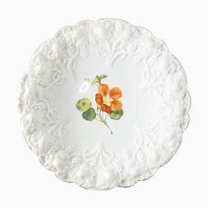 Bol Antique en Porcelaine Moulée avec Spray Floral de Meissen