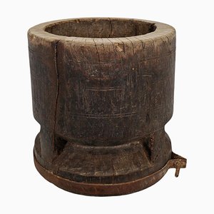 Vintage India Wood Pestle Pot, 1920s