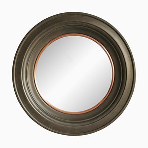 Specchio antico rotondo in metallo e rame