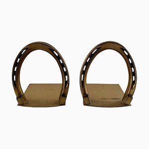 Cast Brass Horseshoe Bookends, Set of 2