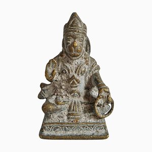 Petite Statue Hanuman Antique en Bronze
