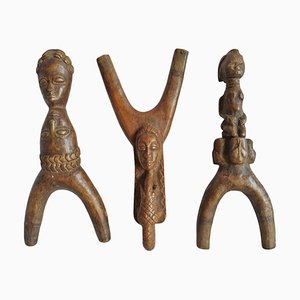 Antique Wooden Slingshots, Set of 3