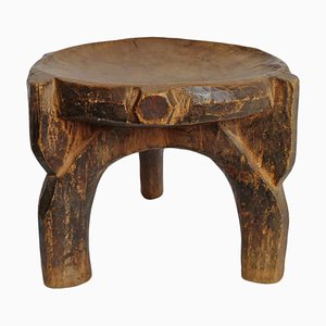 Tabouret Mid-Century en Bois de Tanzanie