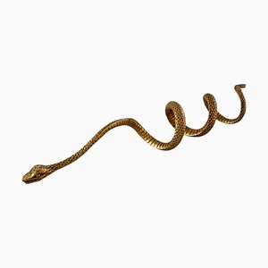 Gewundene Vintage Schlangenschlange aus Messingguss