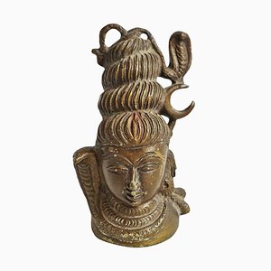 Petite Tête De Shiva En Bronze