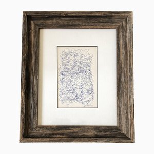 Wayne Cunningham, Abstract Line Drawing, 1990s, Ink on Paper, Framed