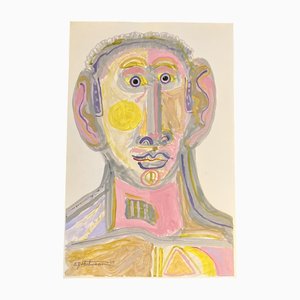 EJ Hartmann, Portrait Abstrait, Années 2000, Peinture sur Papier