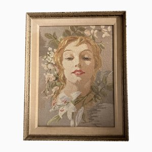 Untitled, 1950s, Needlepoint Picture, Framed