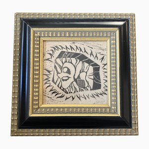 Ralph Nelson, Abstract Artwork, Woodblock Print, 20th Century, Framed
