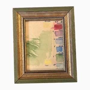 Acuarela sobre papel, Composición abstracta de colores, siglo XX, Enmarcado