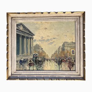 Paris Street Scene, 1950s, Painting on Canvas, Framed