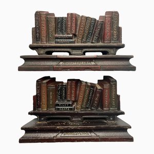 Cast Iron Bookends Shakespeare, Keats & Longfellow, 1930s