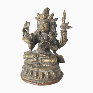 Buda tibetano chino antiguo de bronce